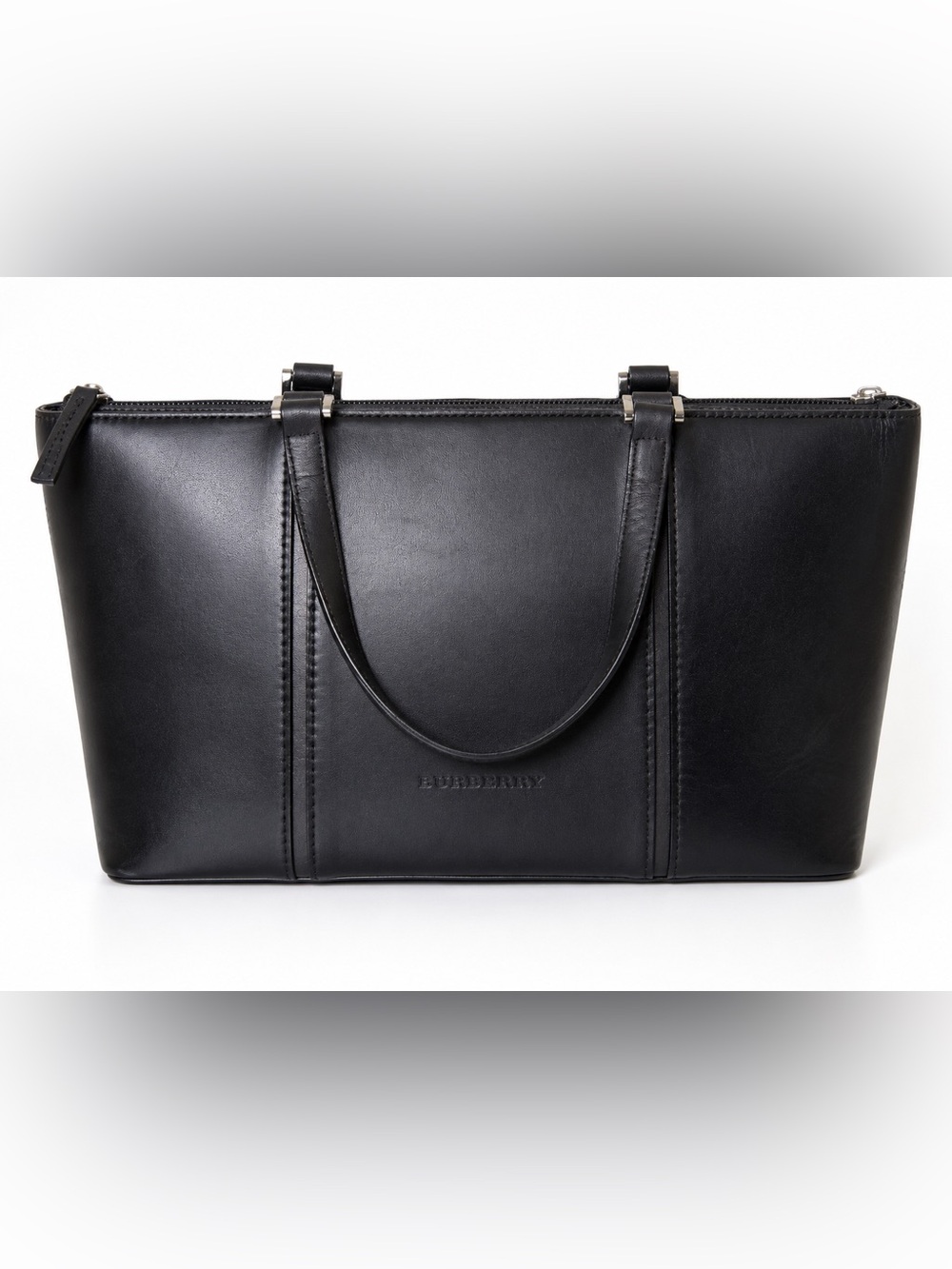 Burberry Black Leather Structured Tote